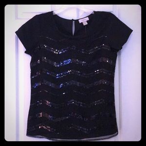 New Loft black sequinned top size XS